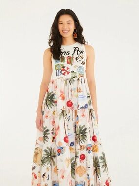 FARM Rio | Dresses | Nwot Farm Rio Green Jungle Panther Midi Dress S |  Poshmark
